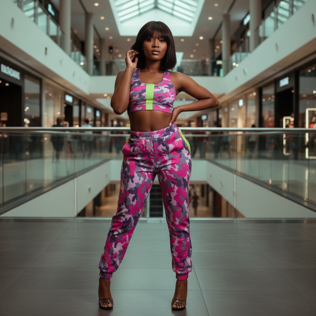 pink military Top